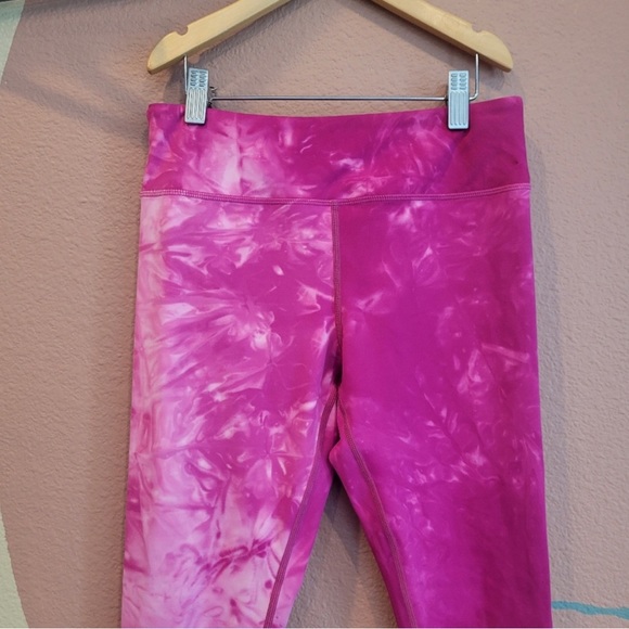 Zyia Active Hendrix Fuschia Pink Tie Dye Mesh Light n Tight Leggings Womens - Picture 1 of 7